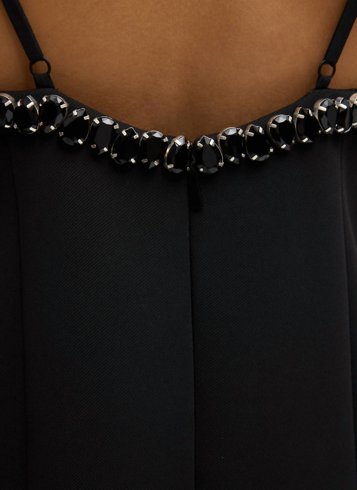 Tibi - Bonded Twill Beaded Strappy Dress