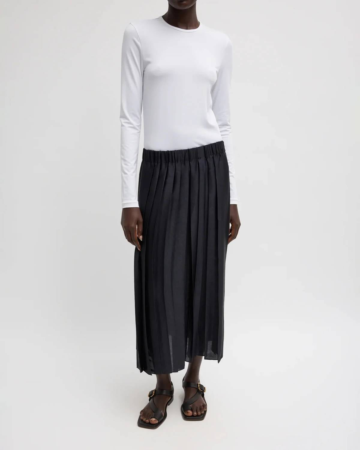 Tibi - Feather Weight Pleated Pull On Skirt