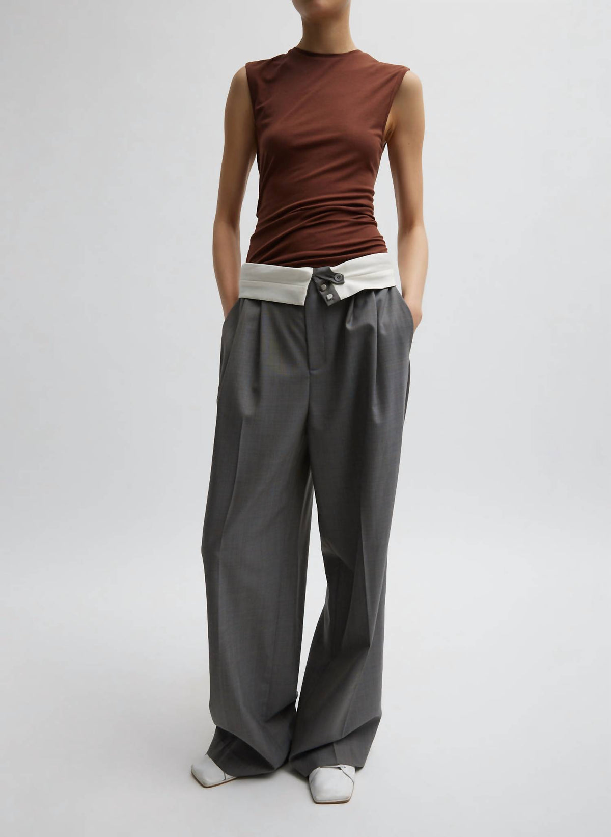 Tibi - Grant Suiting Fold Over Trouser