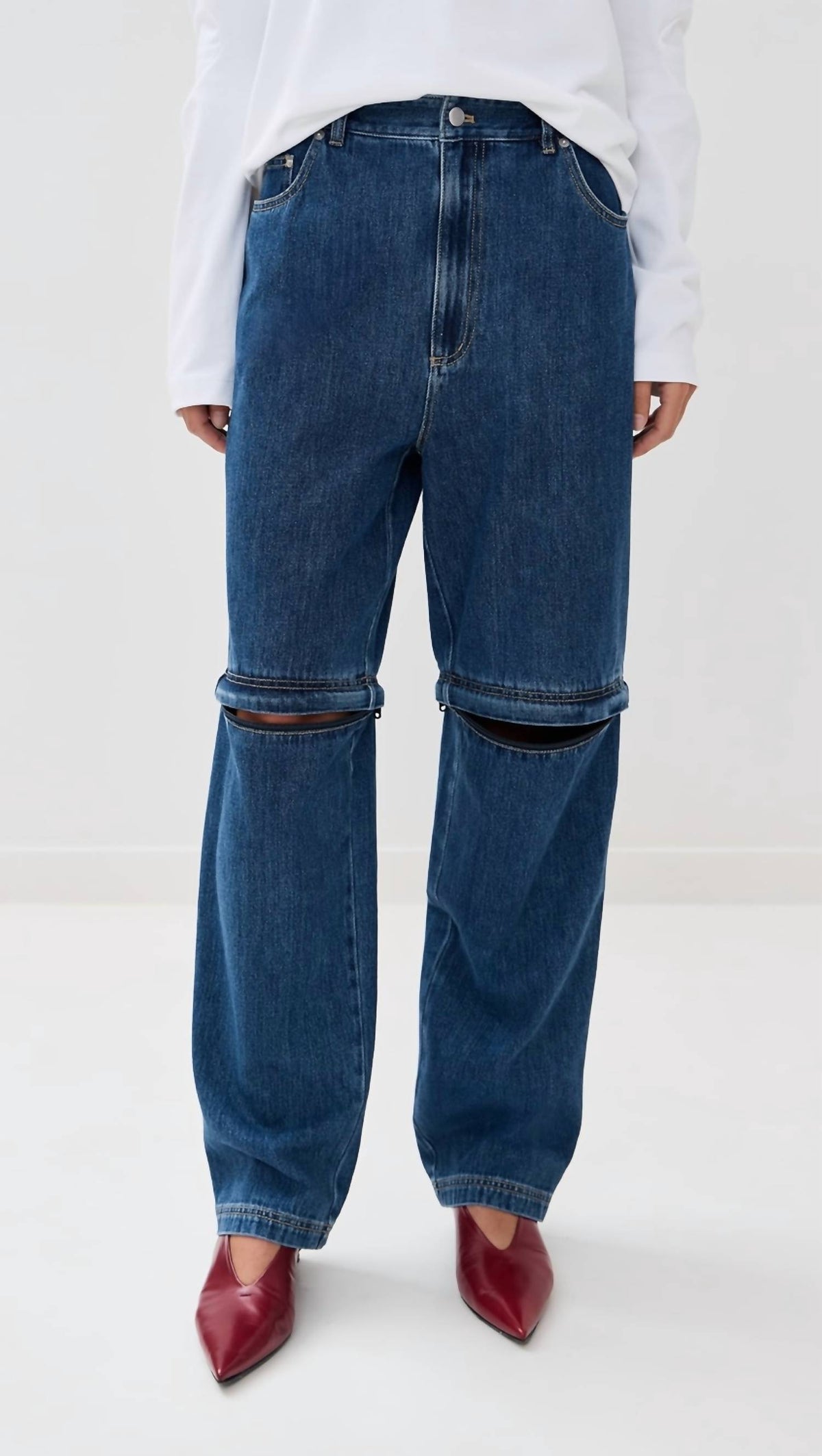 Tibi - Lars Denim Convertible Zip Jean