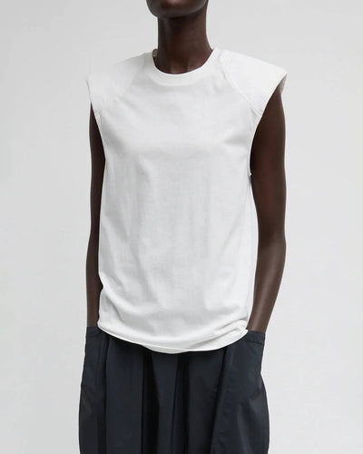 Tibi - Padded Shoulder Sleeveless Muscle Tee
