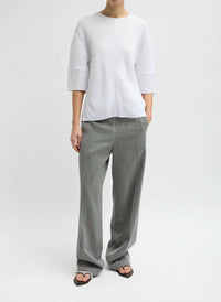 Tibi - Plisse Hinged Short Sleeve Top