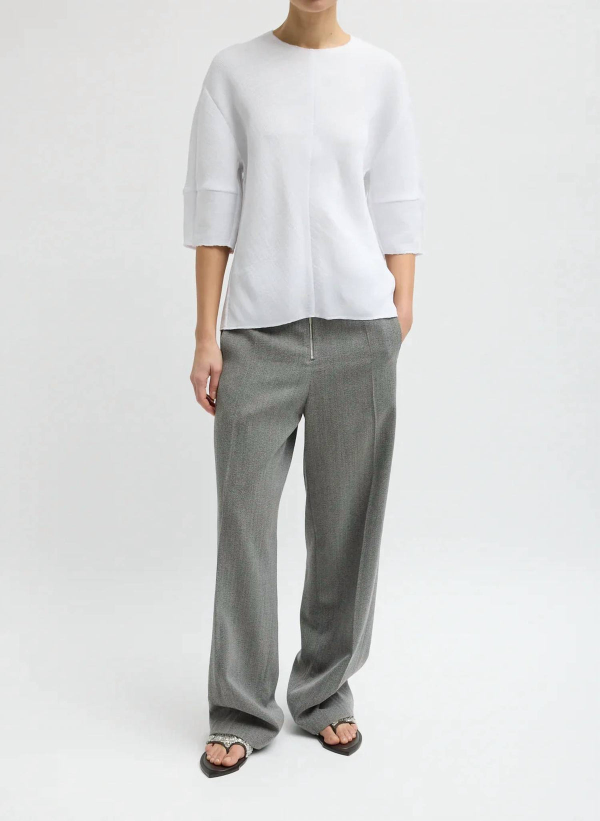 Tibi - Plisse Hinged Short Sleeve Top