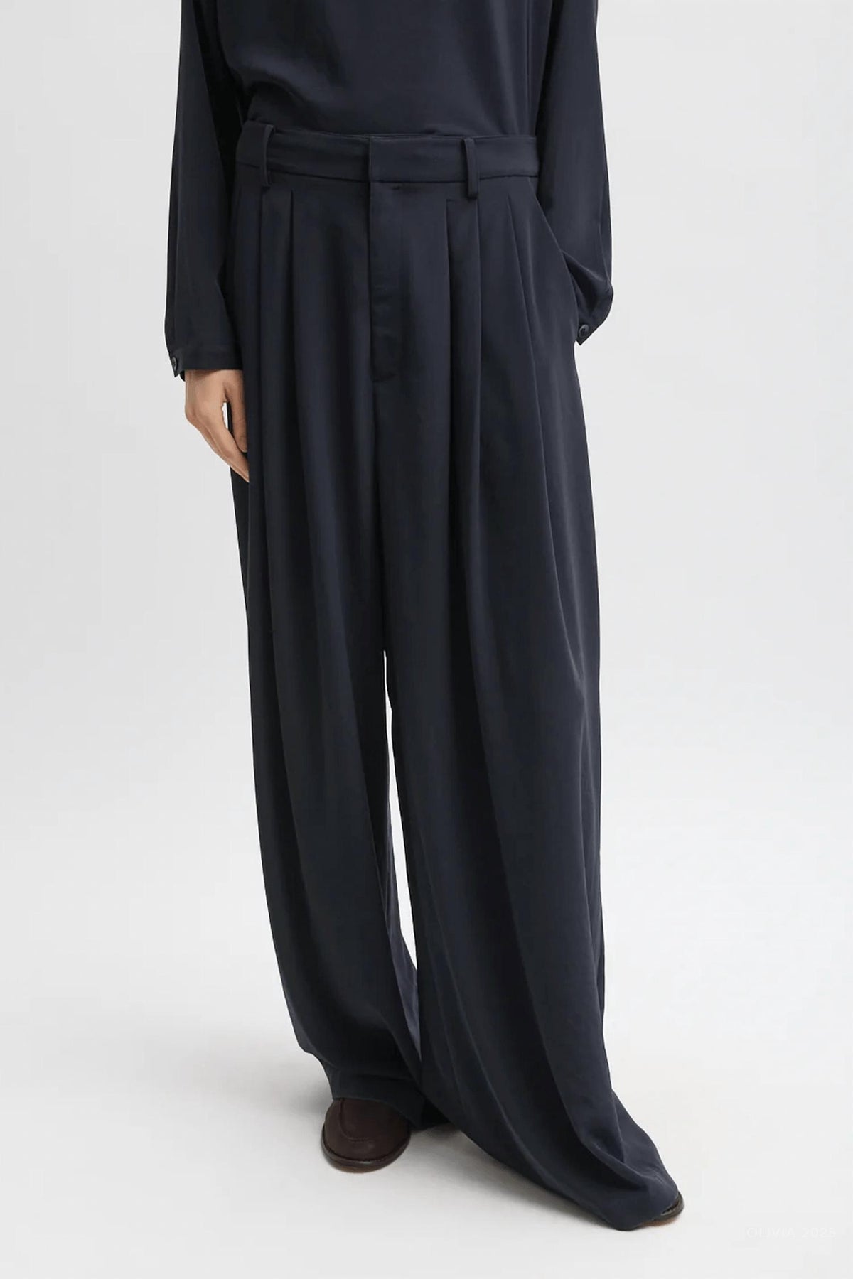 Tibi - Relaxed Suiting Triple Pleat Pants