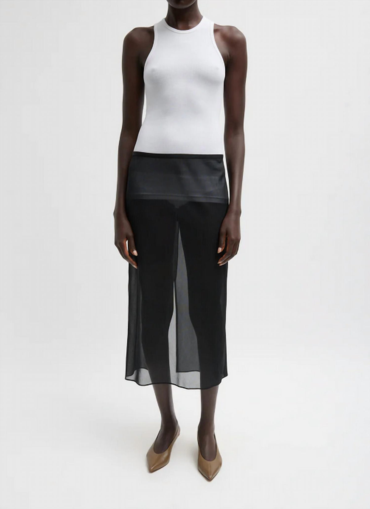 Tibi - Sheer Gauze Maxi Pencil Skirt