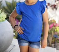 Tickled Teal - Ruffle Sleeve Blouse