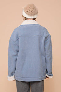Timing - Corduroy Oversized Jacket With Sherpa Detail