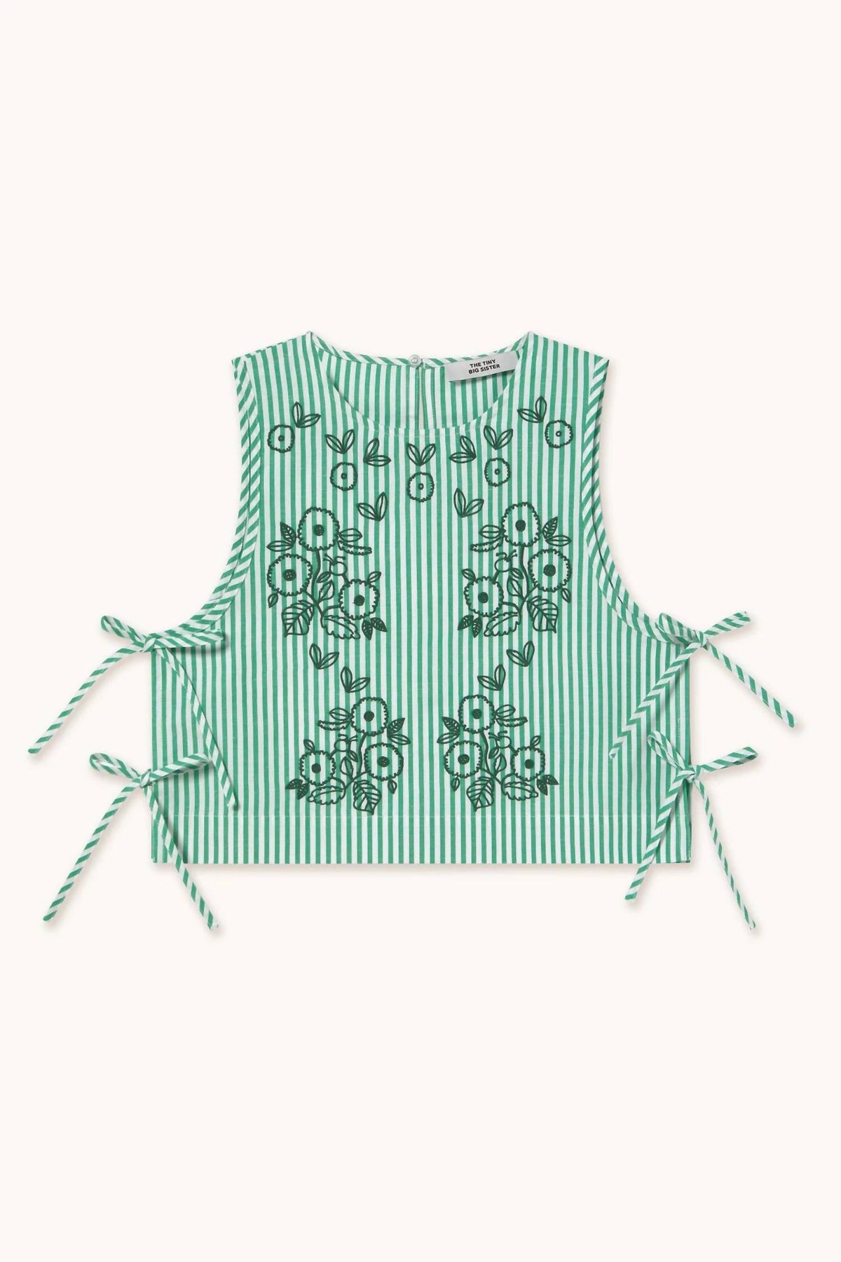 The Tiny Big Sister - Striped Embroidered Top