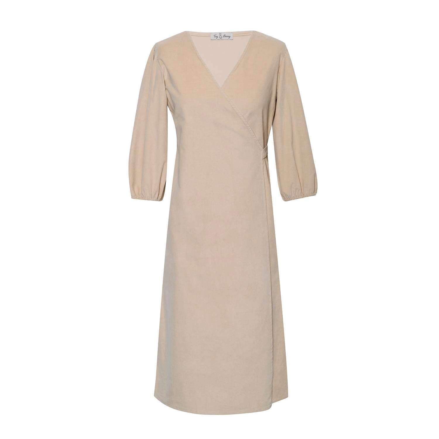 Tiny Bunny - Tiny Bunny Wrap Dress - beige - casual - dress - clothing