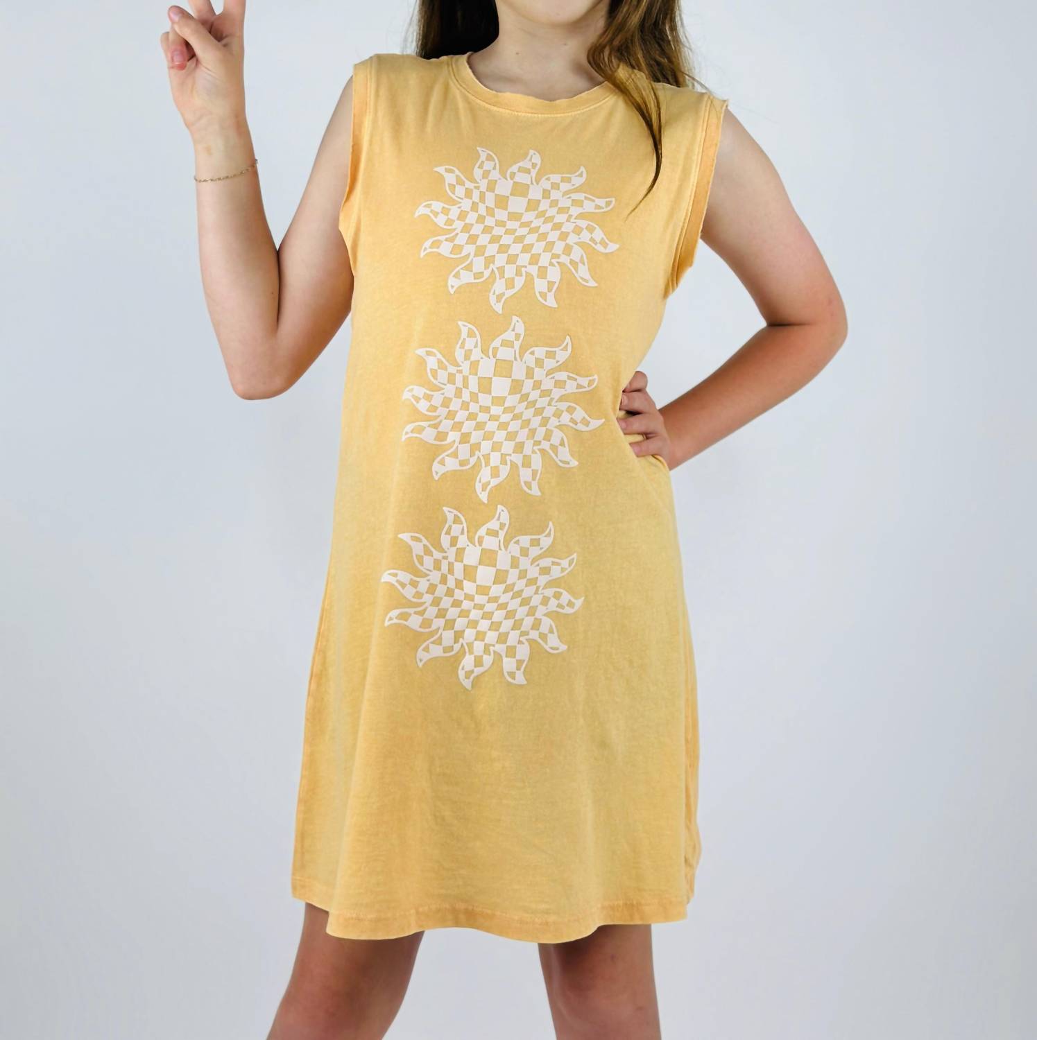 Tiny Whales - Girl's Kick It In The Sun Muscle Tank Dress - casual - clothing - cotton