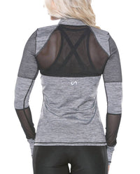 Tlf Apparel - Muse Bardot Mesh Panel Long Sleeve Top