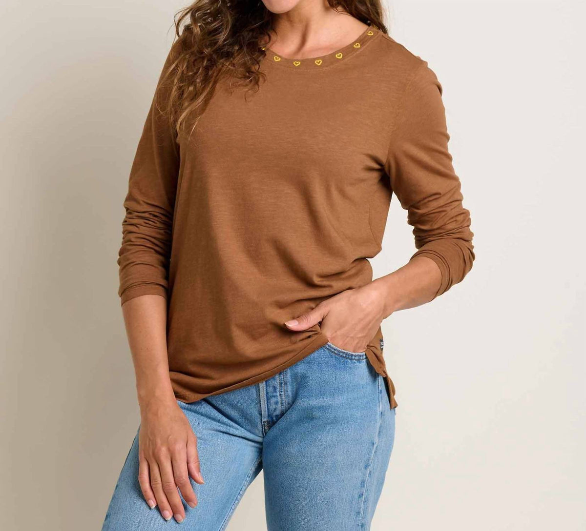 Toad&Co - Primo Long Sleeve Embroidered Crewneck Top