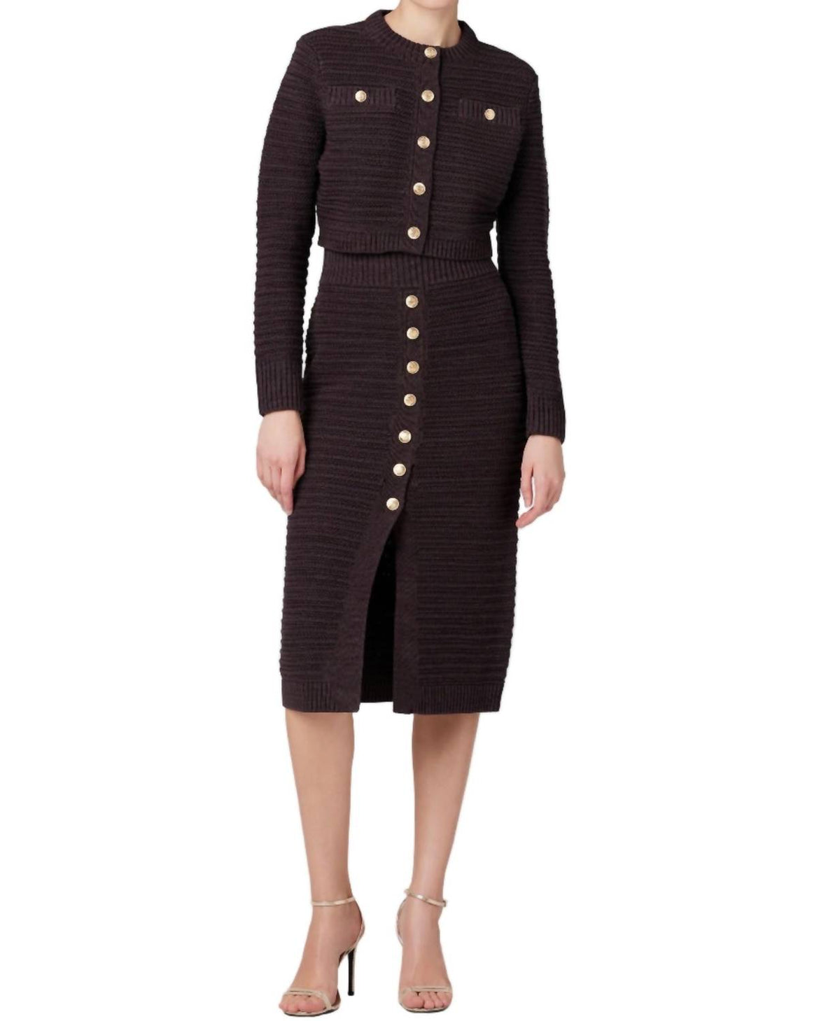 Toccin - Tani Button Front Pencil Skirt