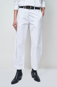 NILI LOTAN TOMBOY PANT WITH CUFF in white - women's pants