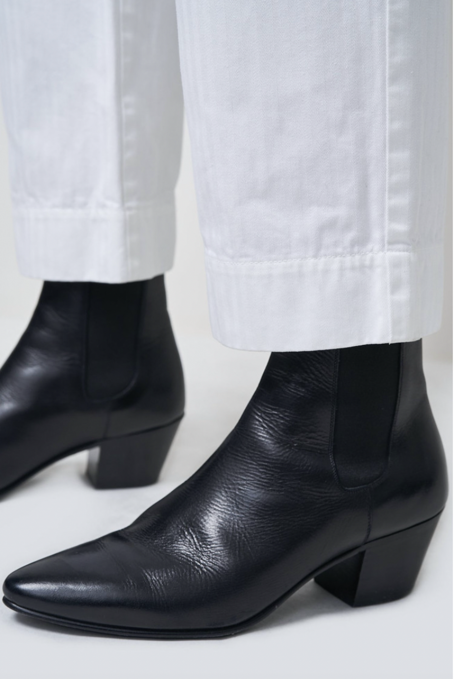 NILI LOTAN TOMBOY PANT WITH CUFF in white - women's pants - alternate view