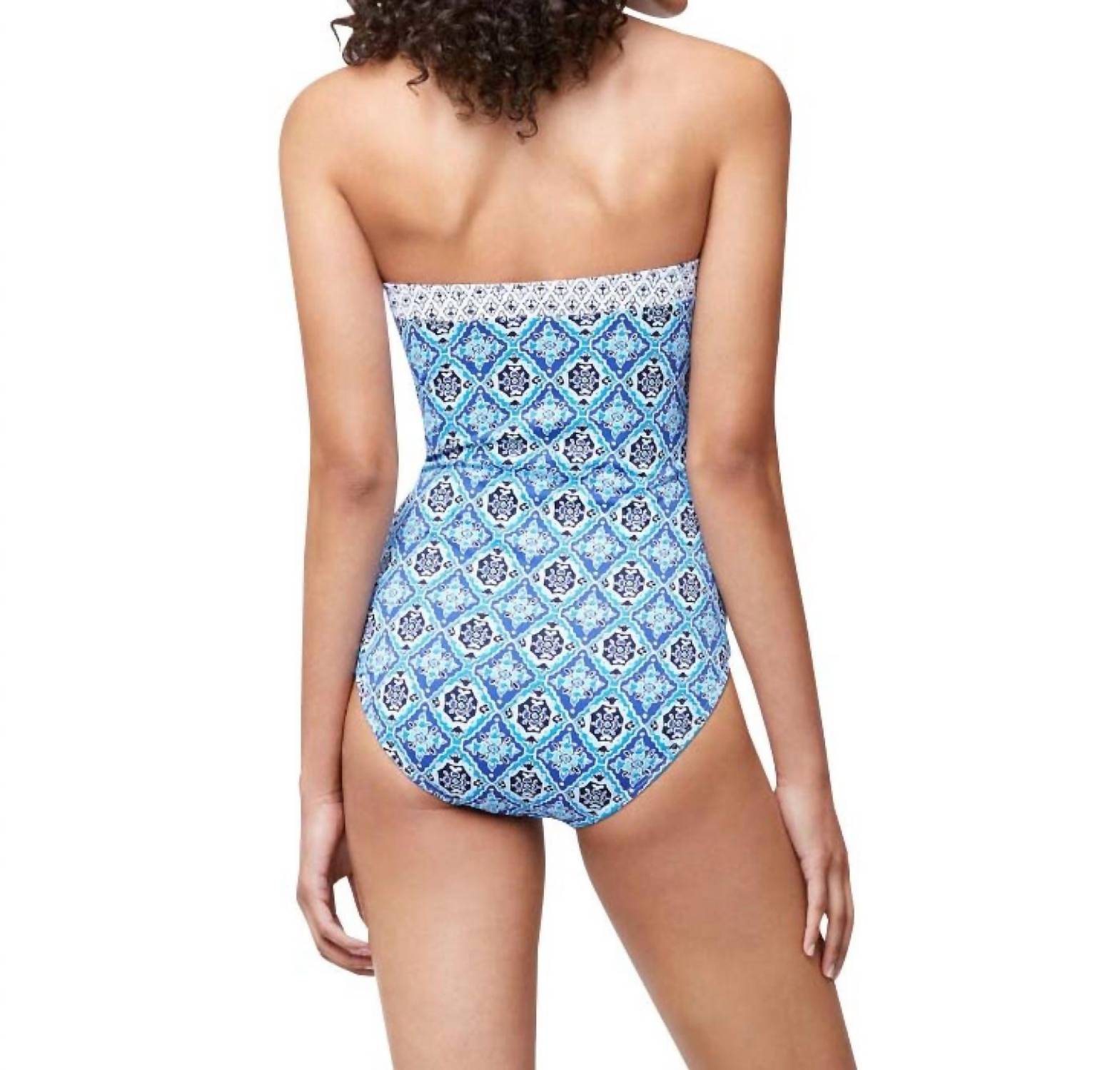 Tommy Bahama - Bandeau One Piece Swimsuit - blue - clothing - nylon - blend