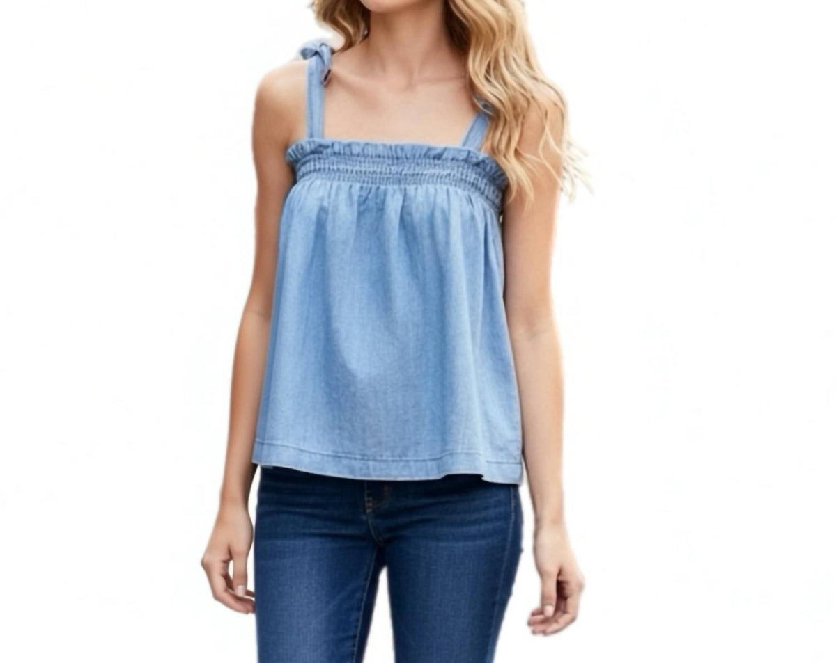 Tommy Hilfiger - Chambray Shoulder-tie Top
