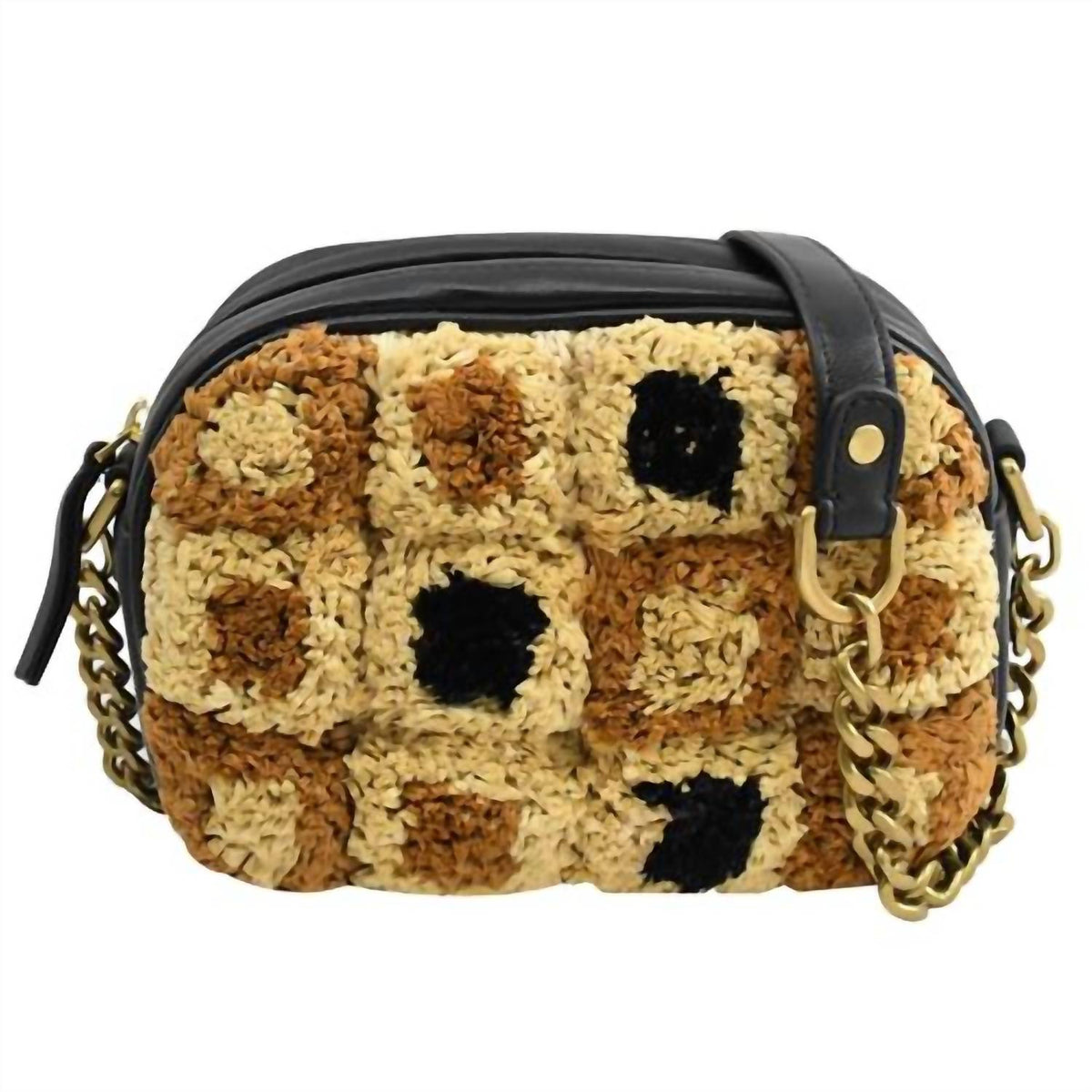 Tory Burch - Kira Straw Patchwork Crossbody Camera Bag