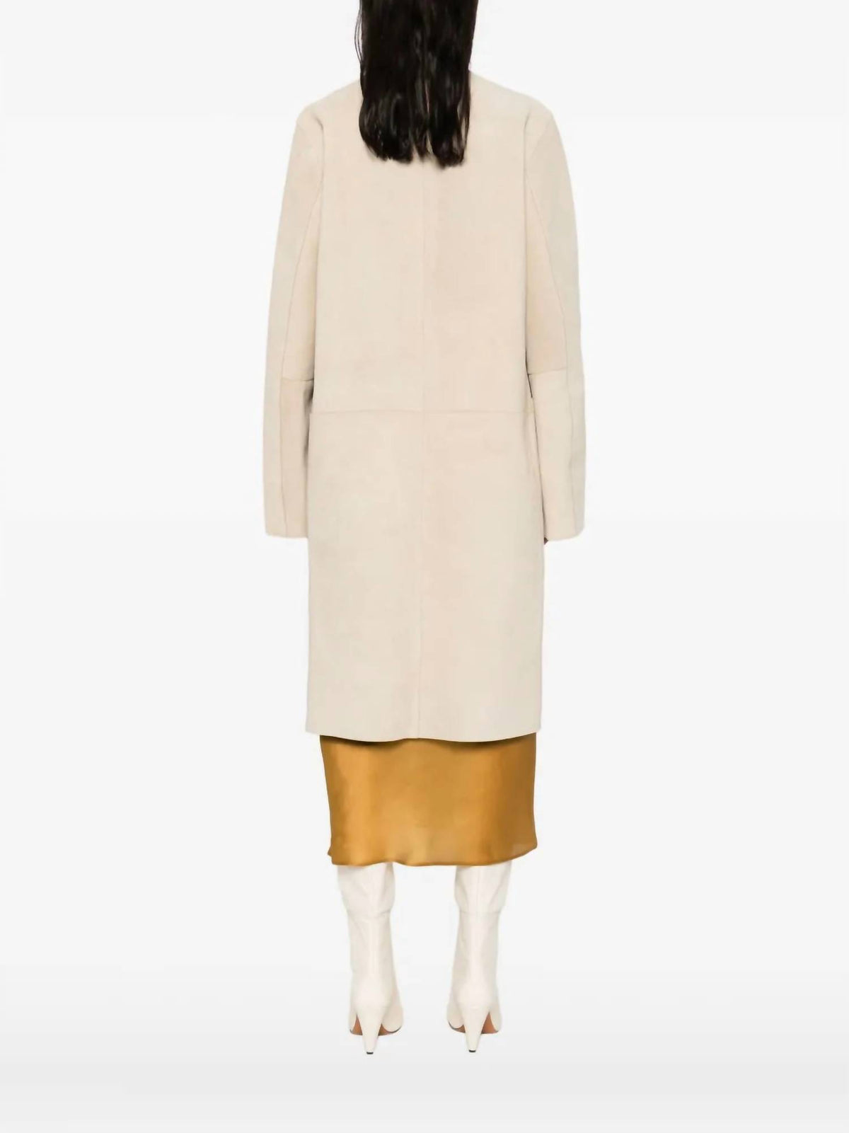 Toteme - Collarless Suede Coat