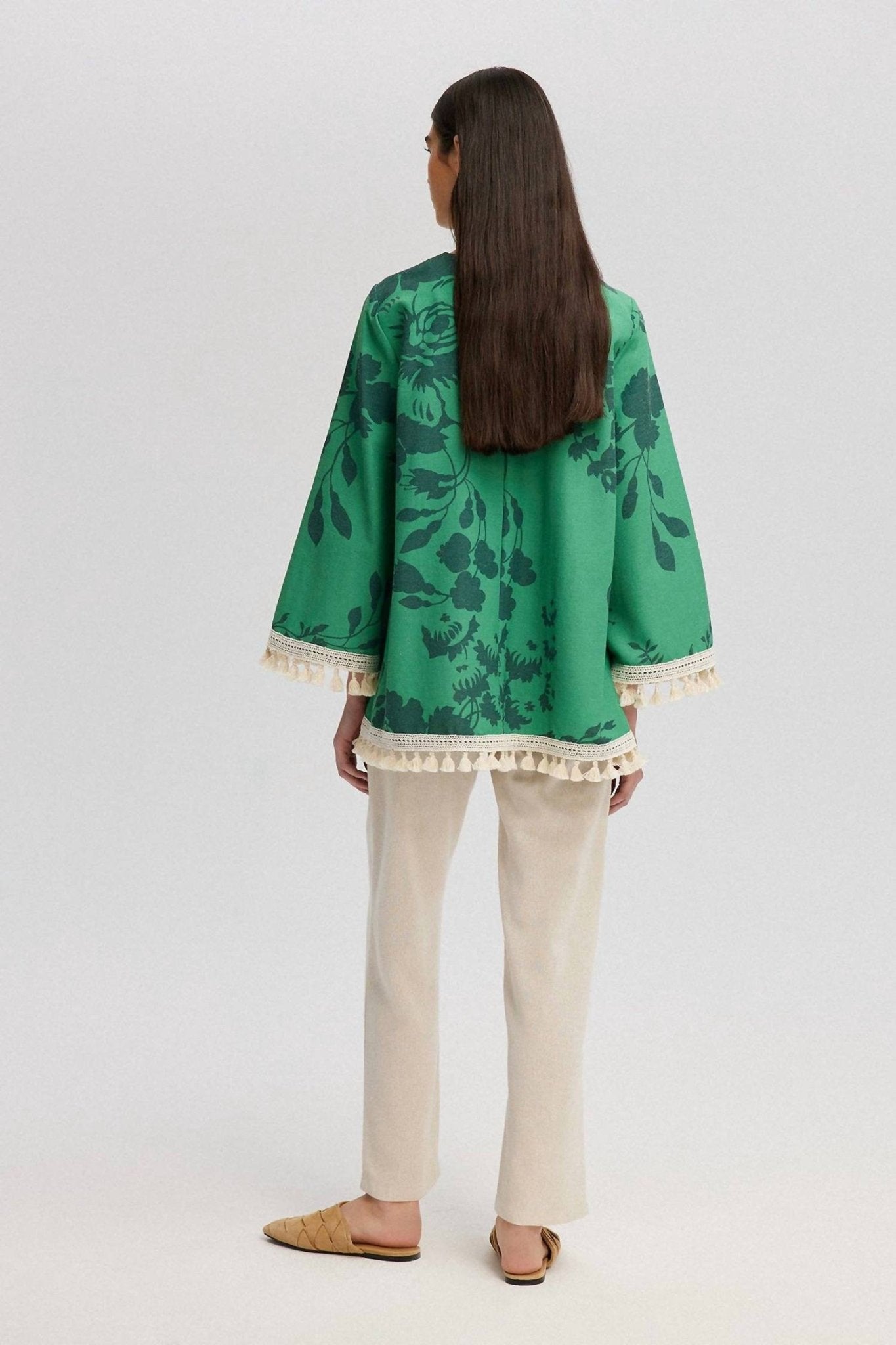 Touché - Tunic With Fringe Lacework Detail - clothing - cotton - floral