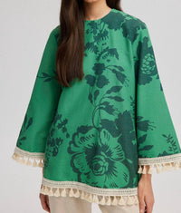 Touché - Tunic With Fringe Lacework Detail - clothing - cotton - floral