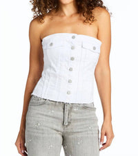 Tractr - Denim Strapless Corset Top