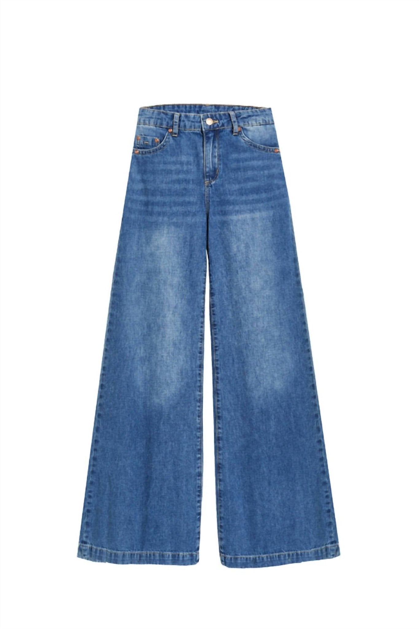Tractr - Girls Basic Wide Leg Jeans - blue - bottoms - clothing