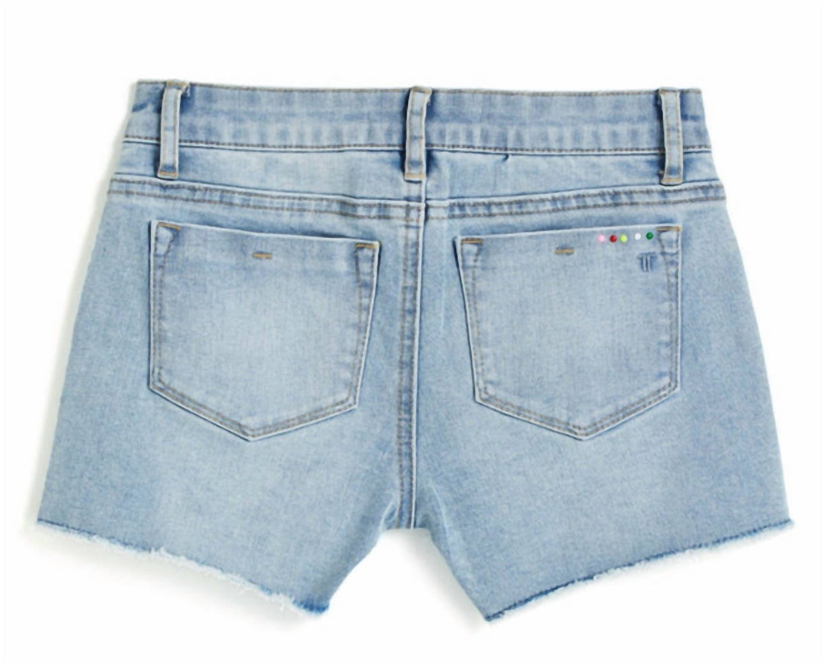 Tractr - Girl's Colorful Dot Denim Short