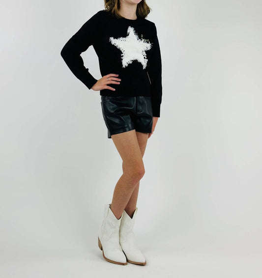 Tractr - Girl's High Rise Faux Leather Short - black - bottoms - clothing