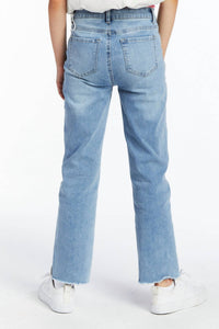 Tractr - Girls High Rise Straight Slim Fit Jeans - blue - bottoms - clothing