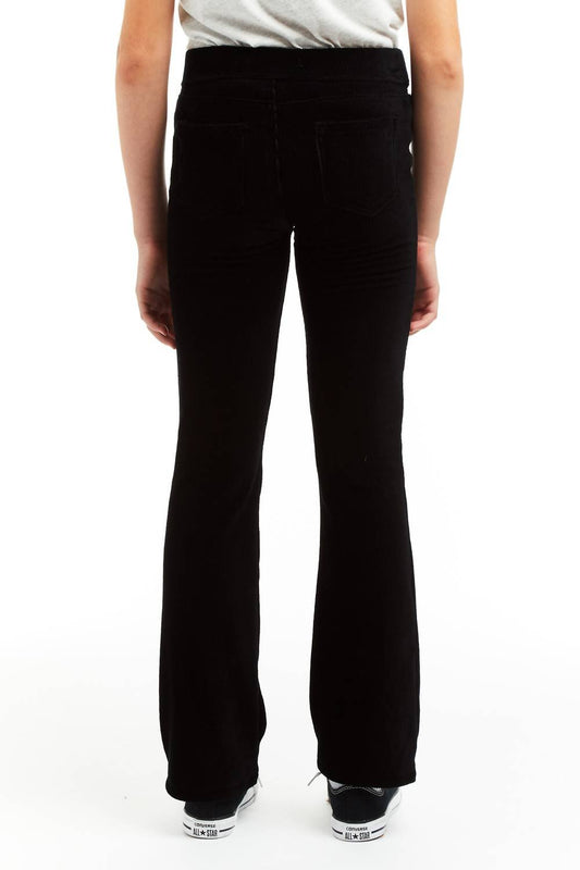 Tractr - Girl's Pull On Knit Corduroy Flare Pant - black - bottoms - casual