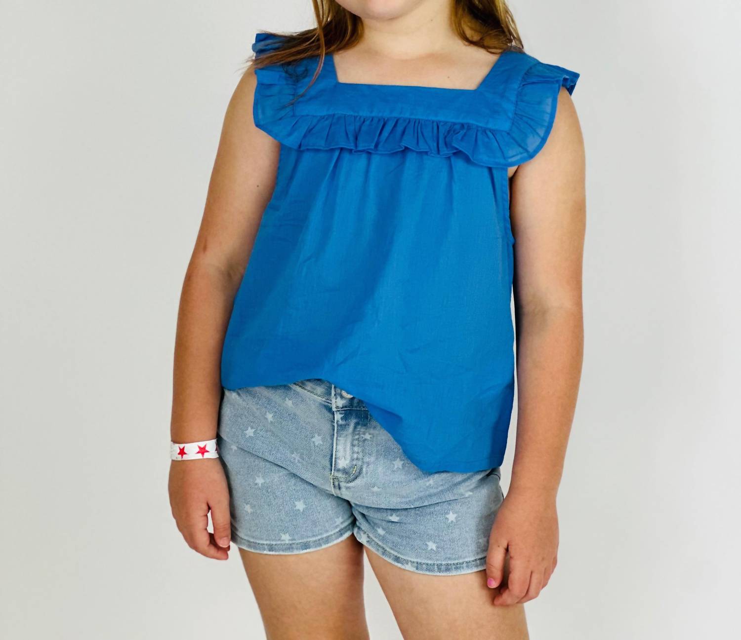 Tractr - Girl's Star Denim Short - blue - bottoms - clothing