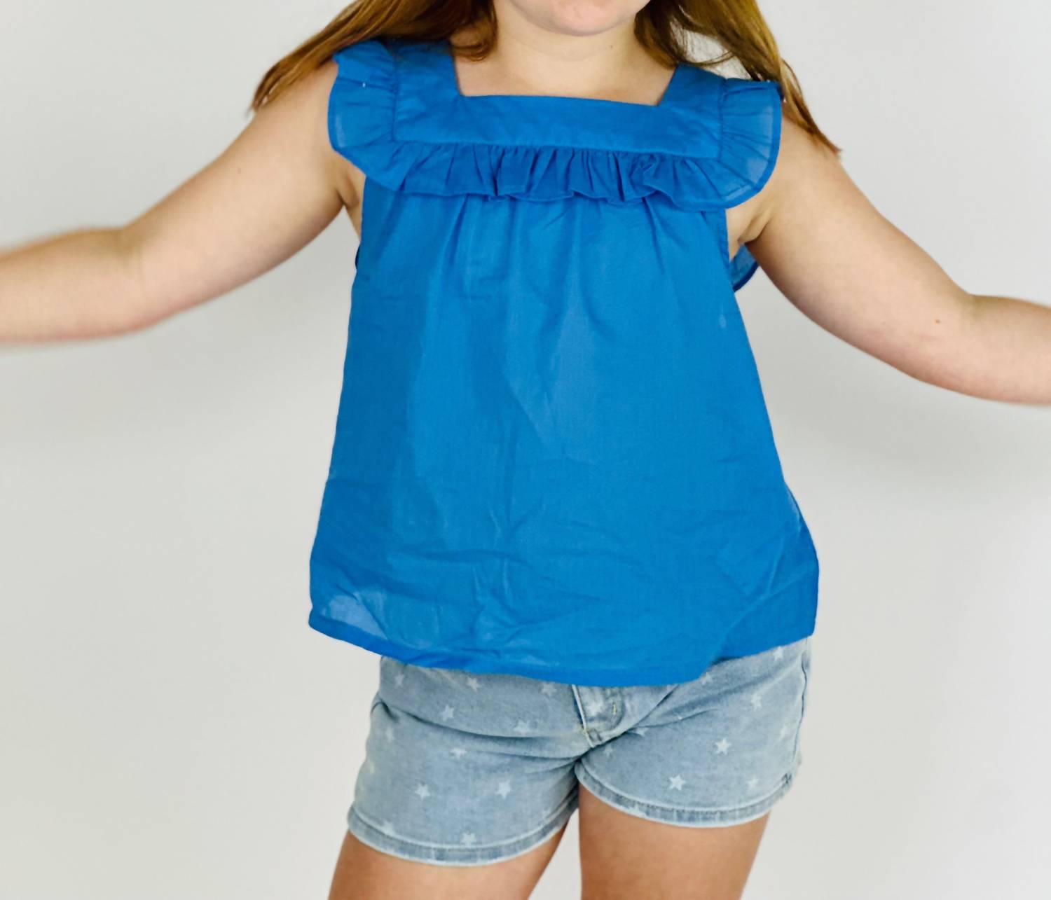 Tractr - Girl's Star Denim Short - blue - bottoms - clothing