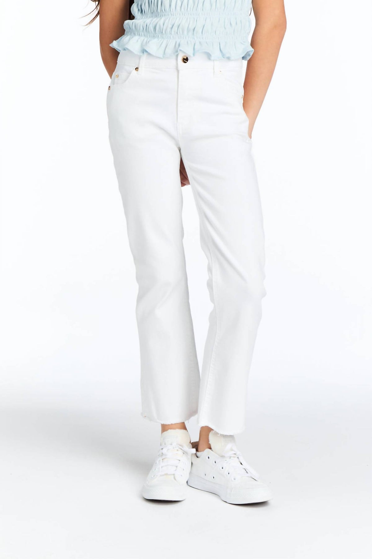 Tractr - High Rise Crop Flare Jeans