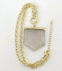 Tramps+Thieves - Shield Crystal Necklace - gold - jewelry - necklaces