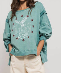 Trend:Notes - Americana Born Free Graphic Crewneck Top