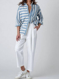 Trend:Notes - Striped Oversized Button Down Shirt