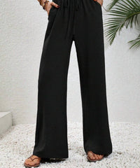 Trendsi - Casual Drawstring Wide Leg Pants
