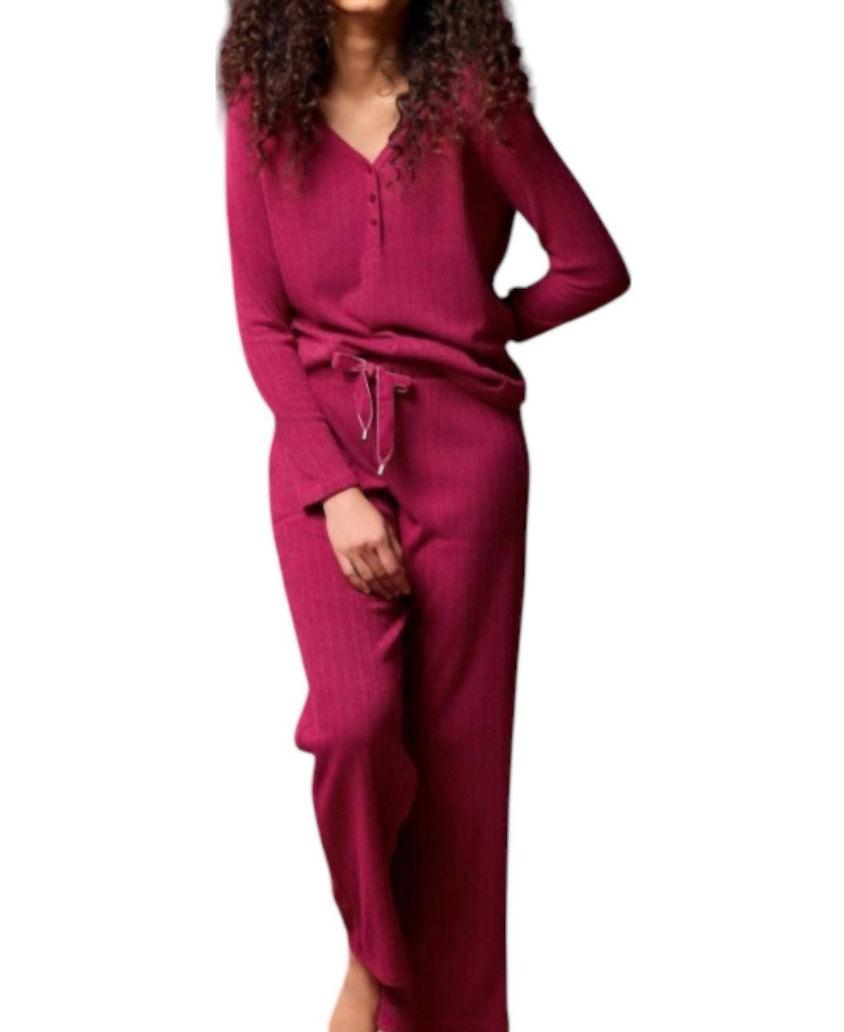 Tribal - 2 Piece Henley Pajama Set - clothing - loungewear - loungewear - set