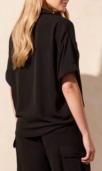 Tribal - Airflow Lapel Collar V-neck Top