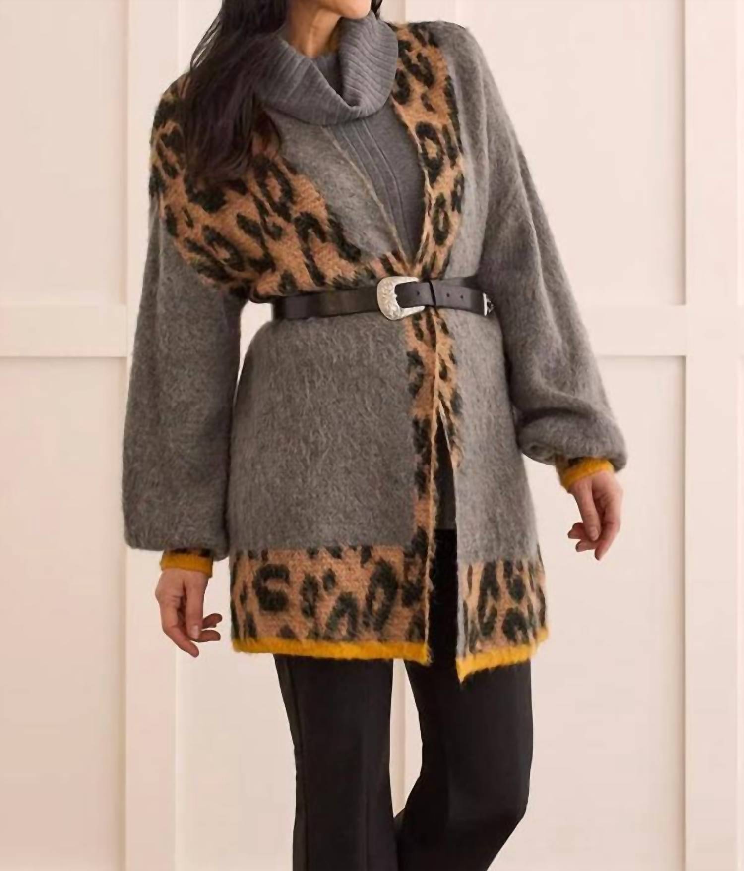 Tribal - Animal Colour Block Cardigan - acrylic - animal - cardigans