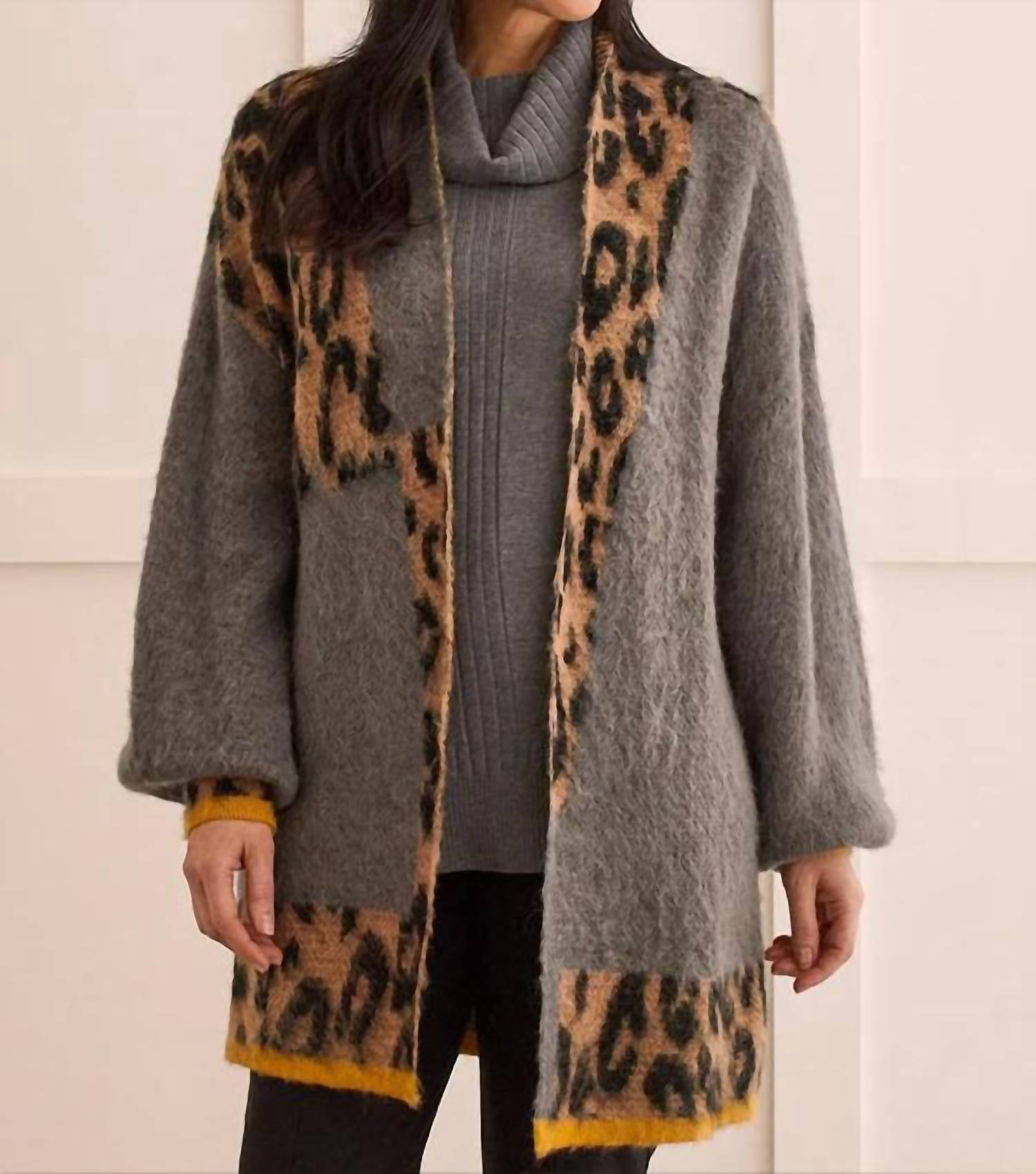 Tribal - Animal Colour Block Cardigan - acrylic - animal - cardigans