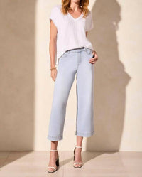 Tribal - Audrey Comfort Stretch Pull On Wide Leg - blue - clothing - cotton - blend