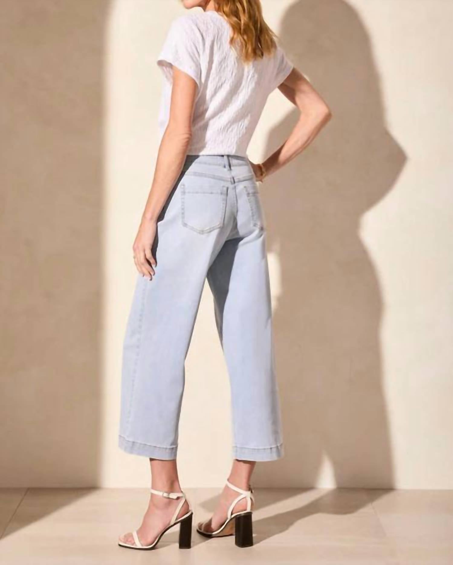 Tribal - Audrey Comfort Stretch Pull On Wide Leg - blue - clothing - cotton - blend