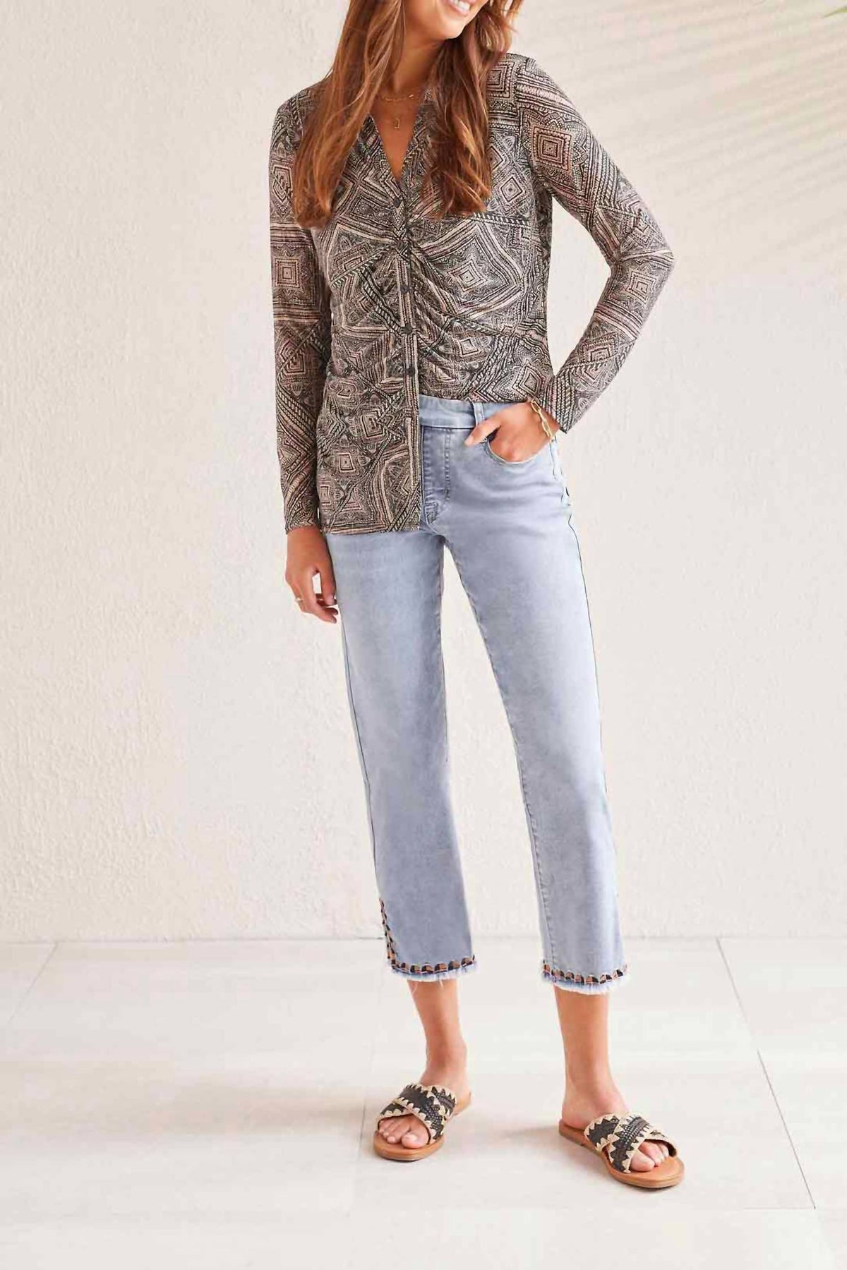 Tribal - Audrey Pull On W/Side Slit Emb