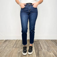 Tribal - Audrey Straight Leg Girlfriend Jeans - blue - clothing - cotton - blend