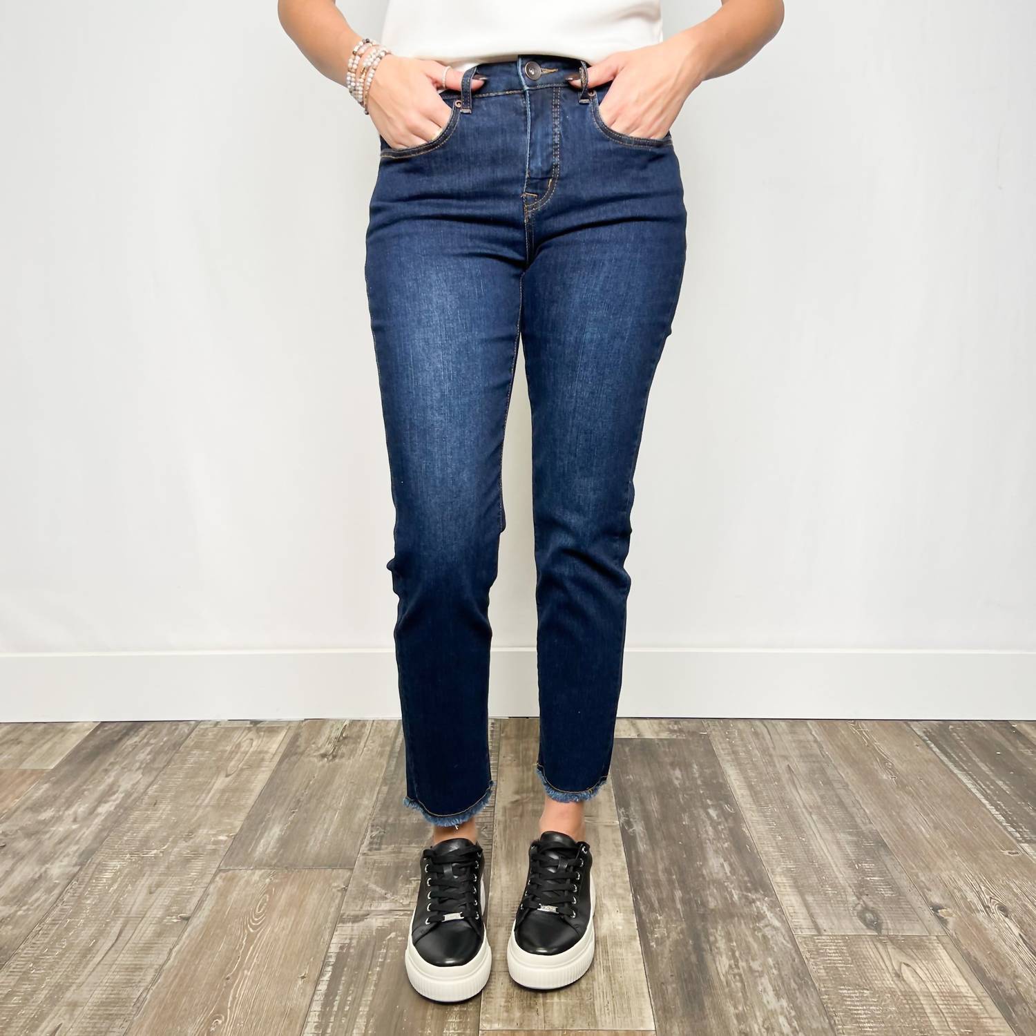 Tribal - Audrey Straight Leg Girlfriend Jeans - blue - clothing - cotton - blend