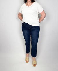 Tribal - Audrey Straight Leg Girlfriend Jeans - blue - clothing - cotton - blend