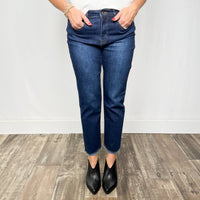 Tribal - Audrey Straight Leg Girlfriend Jeans - blue - clothing - cotton - blend