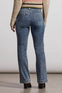 Tribal - Brooke Patch Pocket Micro Flare Jeans - blue - clothing - cotton - blend
